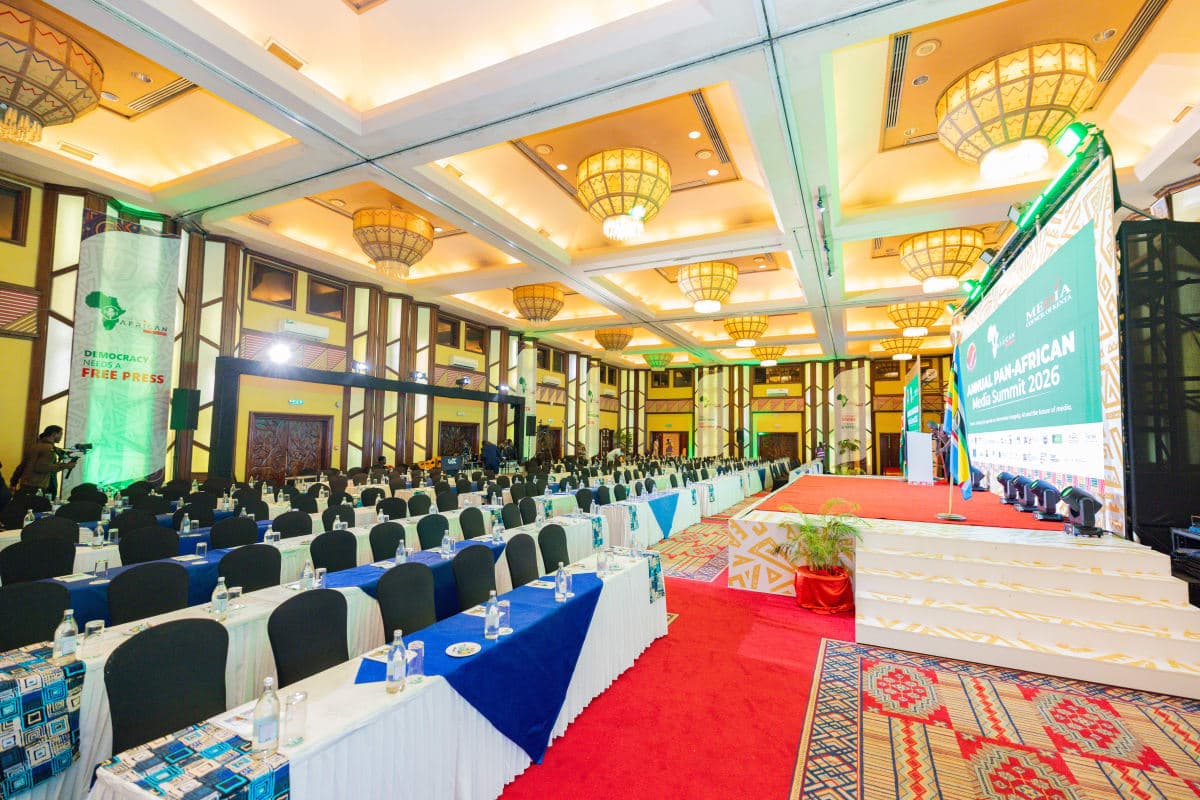 Conference tables and branding banners