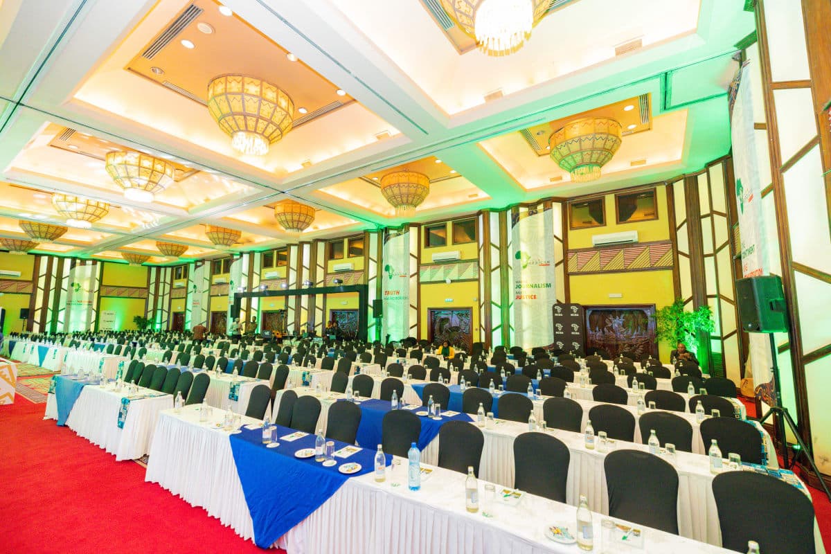 Formal conference room ready for sessions