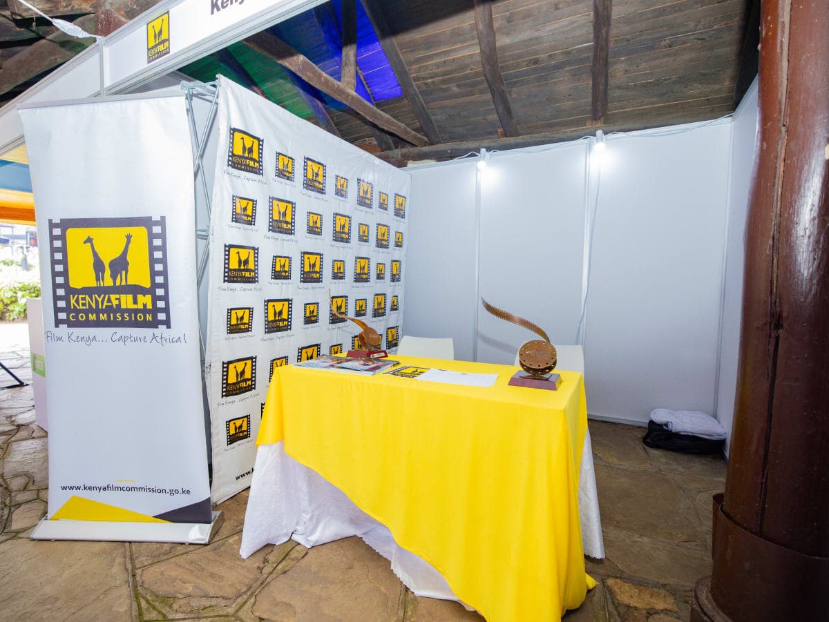 Branded stand detail at corporate expo