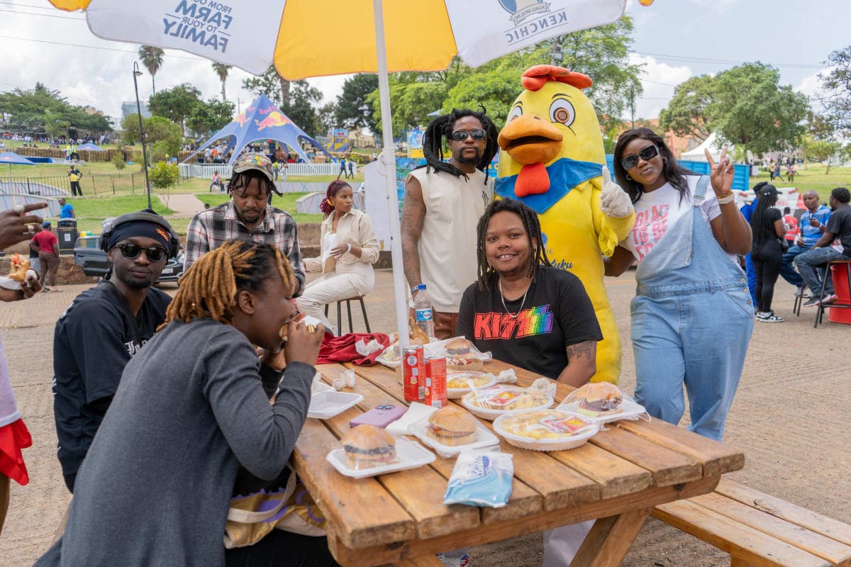 Outdoor activation scene with brand presence