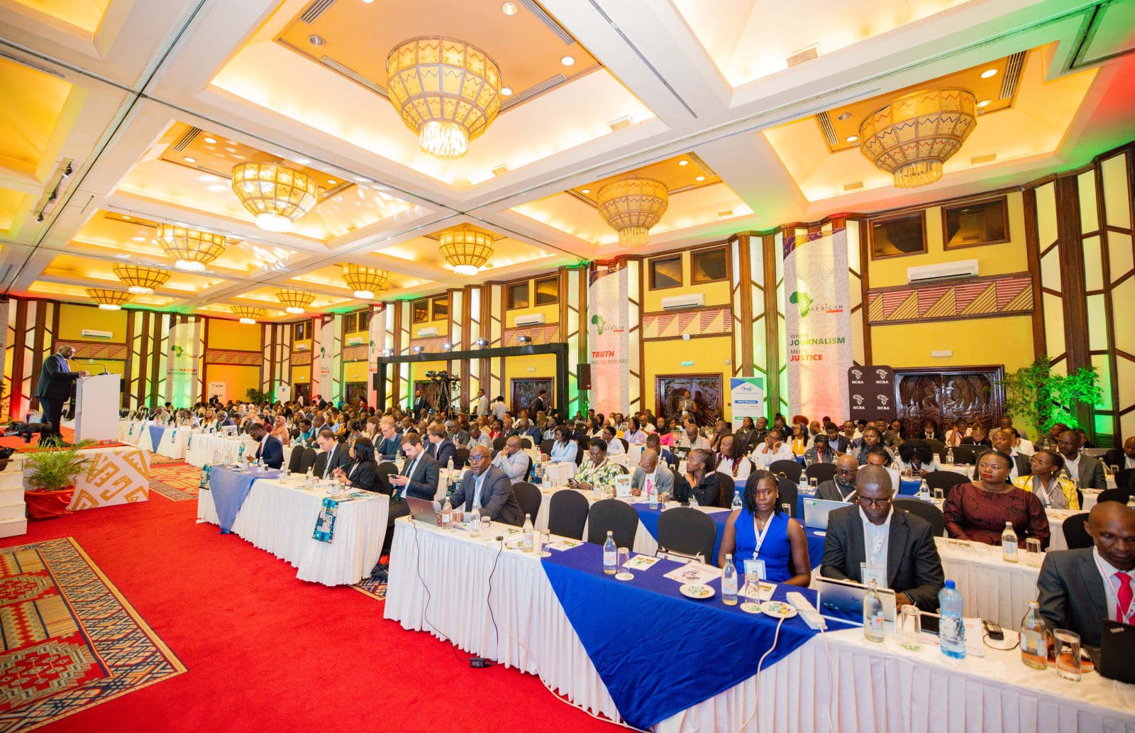 Keynote address at a formal media conference