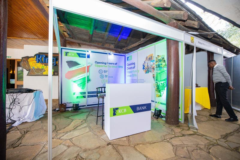 Branded exhibition booth at a corporate showcase